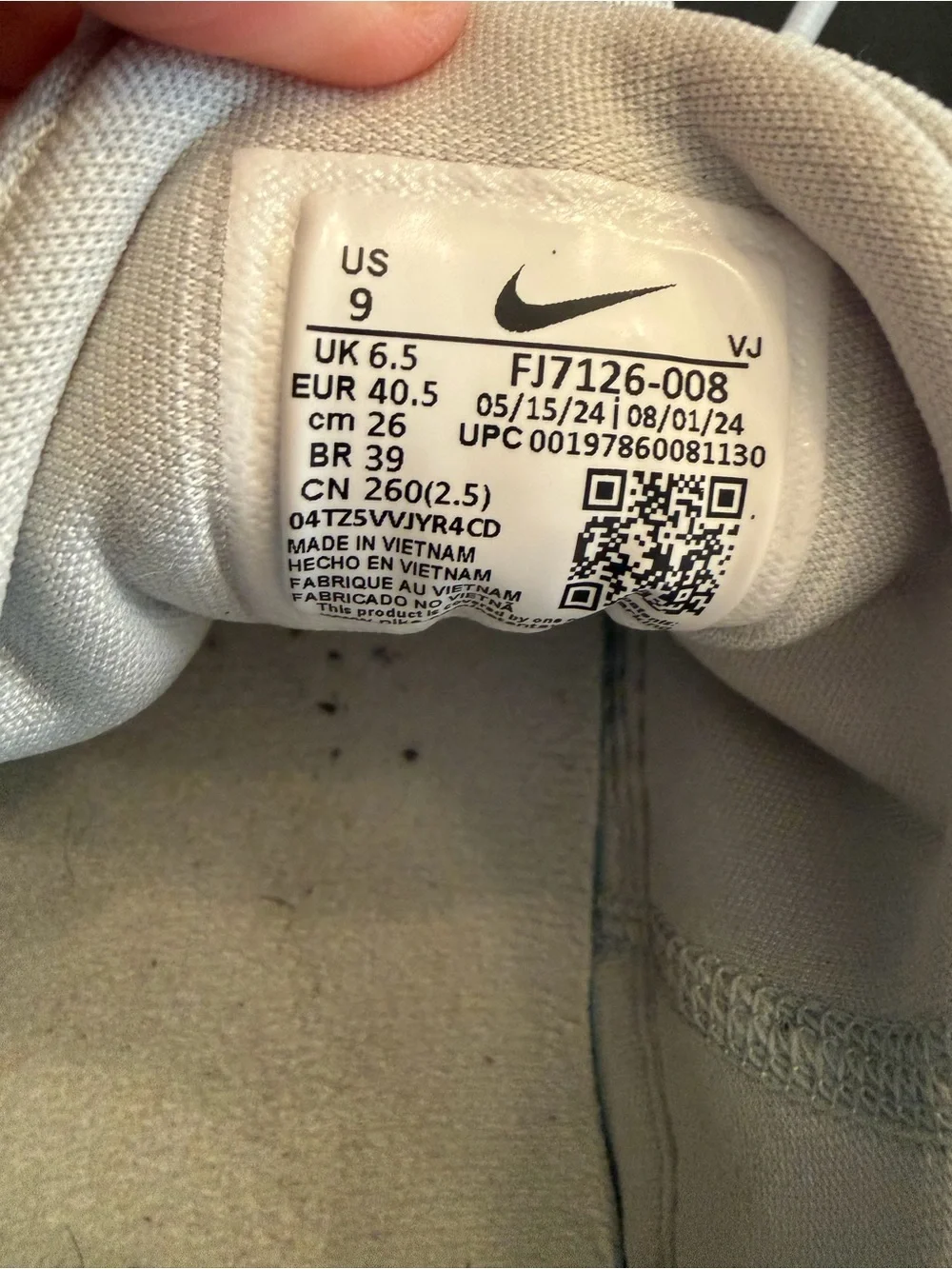 Nike Free Metcon Gray, White, Black Sz 9 k02